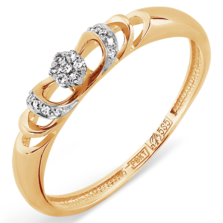 Кольцо, золото, бриллиант, Т131017410